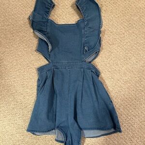 Denim cut out romper